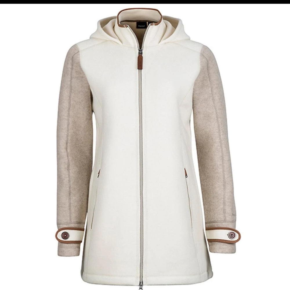 Marmot Eliana Sweater Jacket Oatmeal/Dark Khaki Heather Size Medium